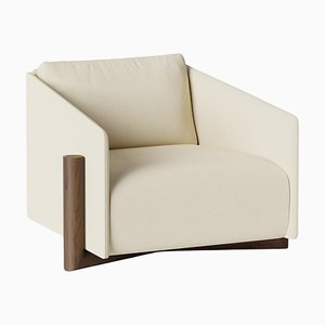 Cream Timber Lounge Chair by Kann Design