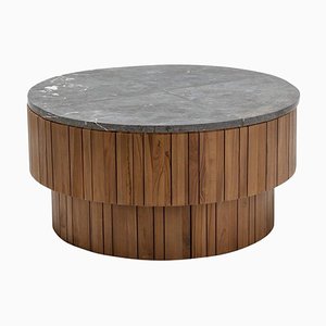 Large Teak and Stone Center Table by Thai Natura