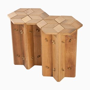 Mike Reclaimed Oak Stools by Fred and Juul, Set of 2
