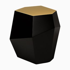 High Three Rocks Black and Brass Side Table by Insidherland
