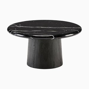 Wood and Black Marble Coffee Table by Thai Natura