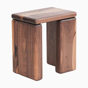 Timber Stool Walnut by Onno Adriaanse