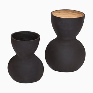 Lampes Unira Noires par Ia Kutateladze, Set de 2