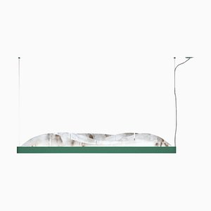 Lámpara colgante Giapeto Freedom de metal en verde de Alabastro Italiano