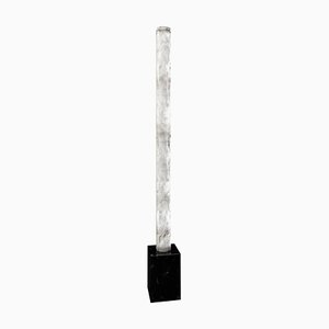 Zeus Black Marquinia Marble Floor Lamp by Alabastro Italiano