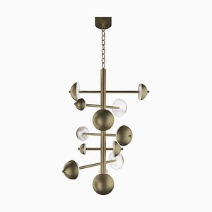Ares Brushed Brass Chandelier by Alabastro Italiano