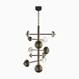 Ares Brushed Burnished Metal Chandelier by Alabastro Italiano