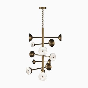 Teti Bronze Chandelier by Alabastro Italiano