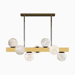 Dioniso Shiny Gold Metal Pendant Lamp by Alabastro Italiano