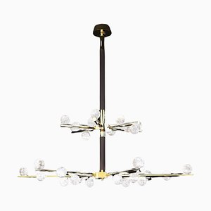 Demetra Shiny Gold Metal Double Chandelier by Alabastro Italiano