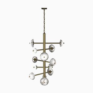 Apollo Bronze Chandelier by Italian Alabastro