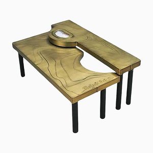 Puzzle Brass Coffee Tables by Brutalist Be, Set of 2