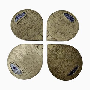 Cloves Brass Coffee Tables by Brutalist Be, Set of 4