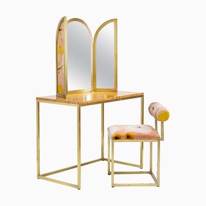 Awaiting Vanity Table and T Stool by Secondome Edizioni, Set of 2