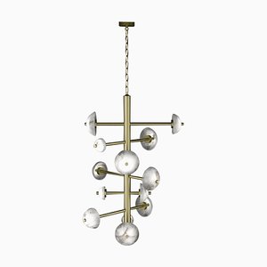 Apollo Brushed Brass Chandelier by Alabastro Italiano