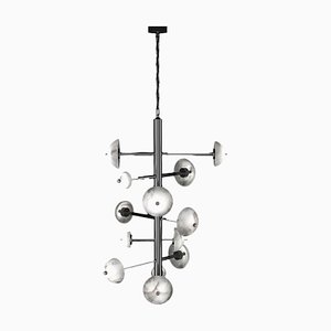 Apollo Shiny Black Metal Chandelier by Alabastro Italiano