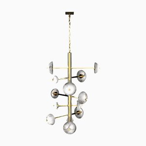 Apollo Shiny Gold Metal Chandelier by Alabastro Italiano