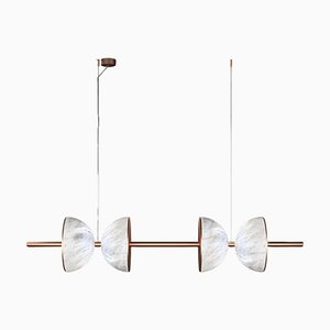 Ermes Copper And Alabaster Pendant Light by Alabastro Italiano