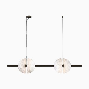 Ermes Burnished Metal and Alabaster Pendant Light 1 by Alabastro Italiano