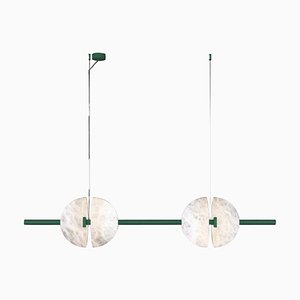 Ermes Freedom Green Metal and Alabaster Pendant Light 1 by Alabastro Italiano