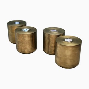 The Tubes Brass Coffee Tables by Brutalist Be, Set of 4