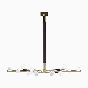 Demetra Shiny Gold Metal Chandelier by Alabastro Italiano