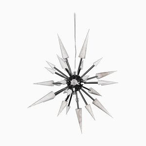 Perseo 100 Shiny Black Metal Pendant Lamp by Alabastro Italiano
