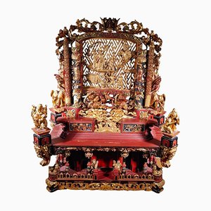 Altar de Chanab chino de madera lacada y dorado, siglo XIX