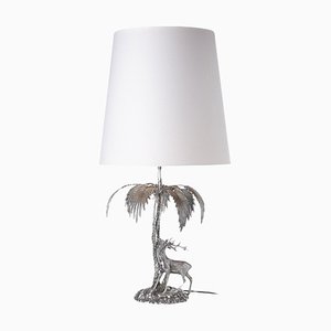 Spanish Deer and Palm Tree Table Lamp from Valenti, 20th Century