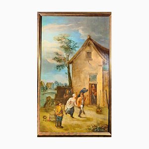 Flämischer Schulkünstler, Landschaft, Großes Öl auf Leinwand, 1600, Gerahmt