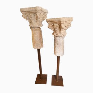 Antique Terracotta Columns, Set of 2