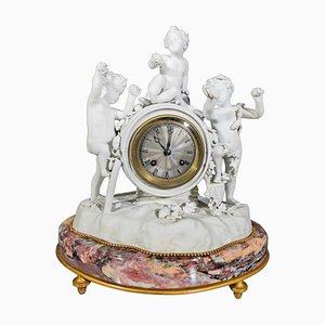 Porcelain Clock from Le Roy and Fills in Paris, 1830s