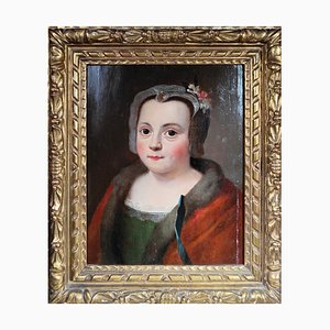 Portrait de Jeune Dame Allemande, 17ème Siècle, Huile sur Panneau, Encadrée