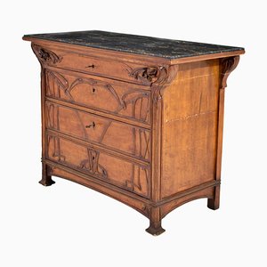 Chest of Drawers with Black Marble Top, Early 20th Century
