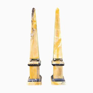 Italian Yellow Marble Obelisks, Early 20th Century, Set of 2