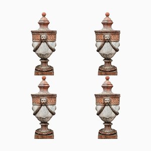 Tuscan Empire Vases in Terracotta, End 19th Century, Set of 4