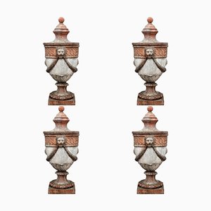 Vases Empire Toscan en Terre Cuite, Fin 19ème Siècle, Set de 4