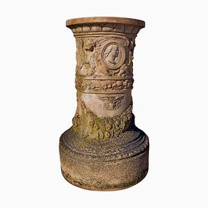 Columna cuadrada italiana de terracota, de finales del siglo XIX