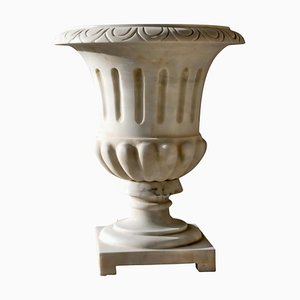 Italienische Vase aus weißem Carrara Marmor, Frühes 20. Jahrhundert