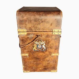 Antique Box with Coat of Arms, 19th Century