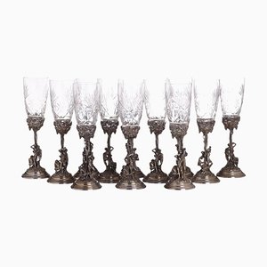 Coupes en Cristal, Italie, 20ème Siècle, Set de 12