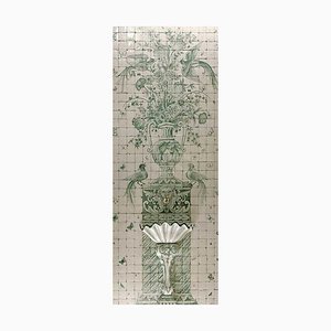 Decoratice Wand aus handbemalten handwerklichen Fliesen mit Blumen, 20. Jh.