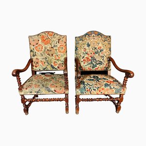 Large 19th Century Armchairs, Set of 2