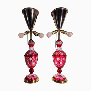 Table Lamps in Cut Glass, 1900s, Set of 2