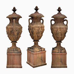 Vaso ornamentale con base in terracotta, inizio XX secolo