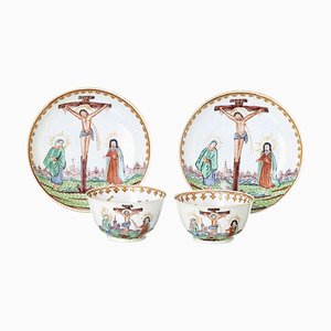 Cups with Saucers, 18th Century, Set of 4