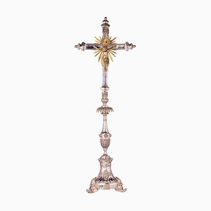 Croce da altare in argento, XIX secolo