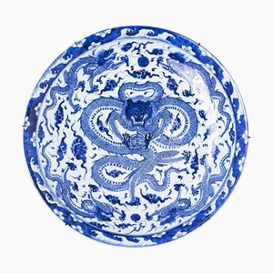 Plato grande de porcelana del siglo XIX, China