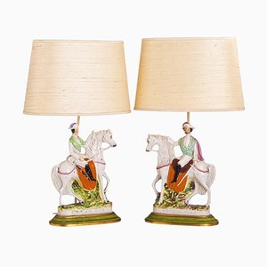 Lampes de Bureau 19ème Siècle par Coronel Peard & Garibaldi pour Staffordshire, Set de 2