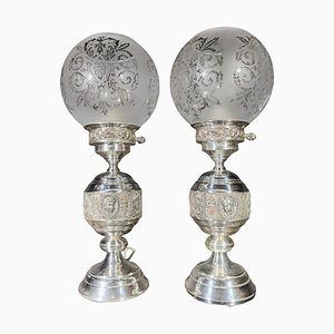Filigree Lamps in Sterling Silver, 1950s, Set of 2